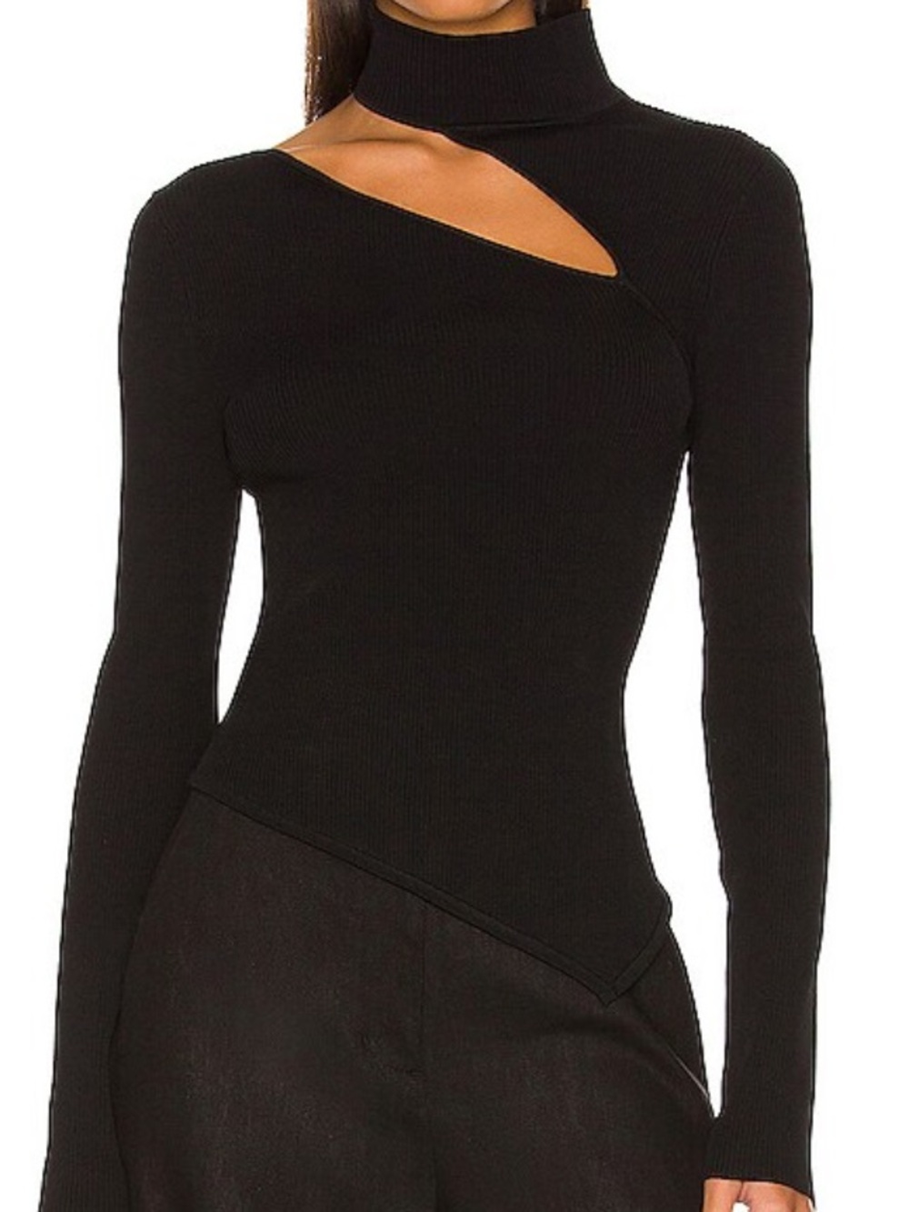 New Cult Gaia Krislyn knit black cut out top size Medium